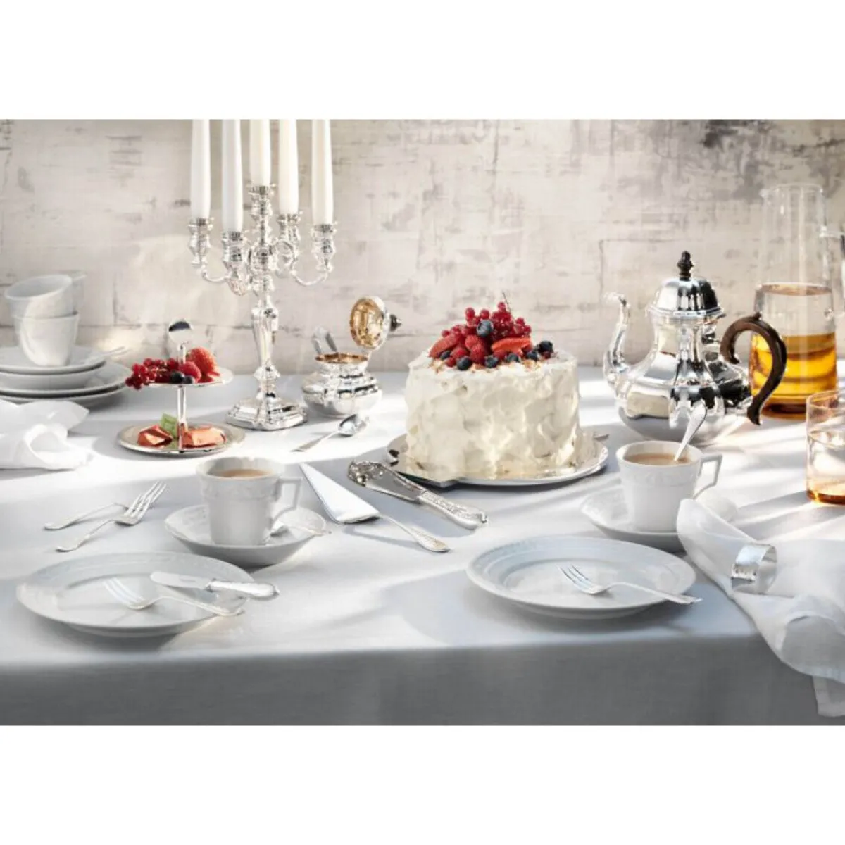 Dessertgabel 18 cm Martelé 150 g versilbert<Robbe & Berking