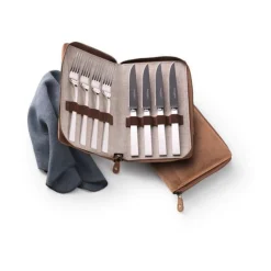 Robbe & Berking Besteck Set 4 Personen|Grillset 8-tlg Frozen Black Riva 150 g versilbert