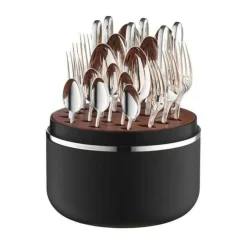 Robbe & Berking Echtsilber Besteck|The Box - Belvedere 925 Sterlingsilber inkl. 24-tlg Besteckset Frozen Black