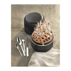 Robbe & Berking Echtsilber Besteck|The Box - Riva 925 Sterlingsilber inkl. 24-tlg Besteckset Frozen Black