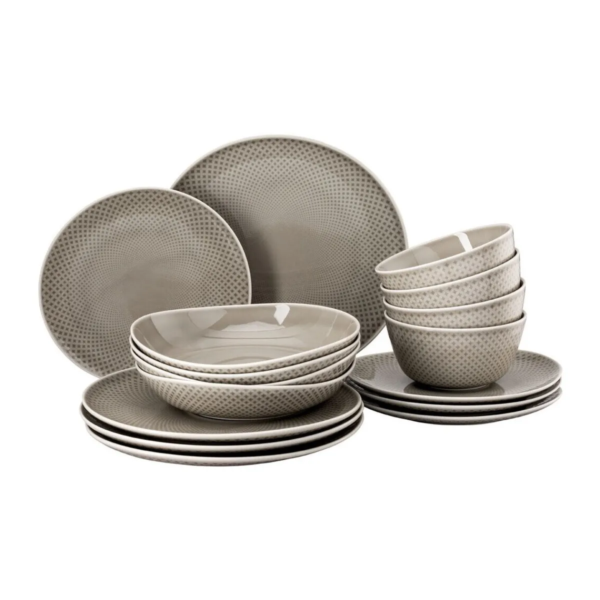 Geschirr-Set 16-tlg. Junto Pearl Grey<Rosenthal Sale