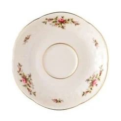 Rosenthal Kaffeeuntertassen|Kaffee-Untertasse 14 cm Sanssoucci Elfenbein Moosrose neu Poliergold Ramona