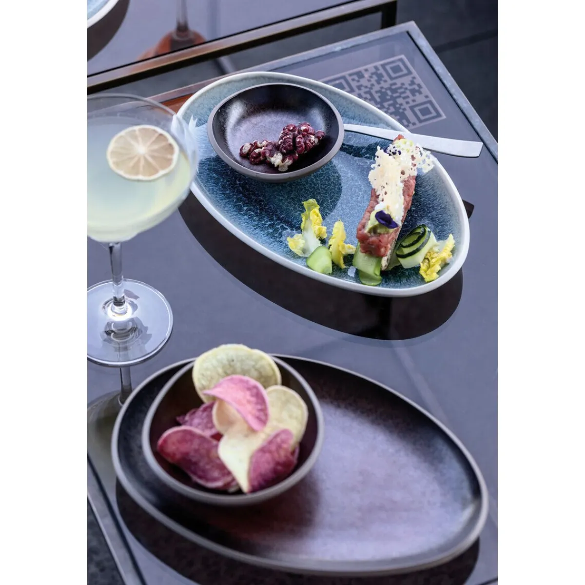 Rosenthal Servierplatten|Spanischer Sommerurlaub|Platte 33 cm Junto Aquamarine