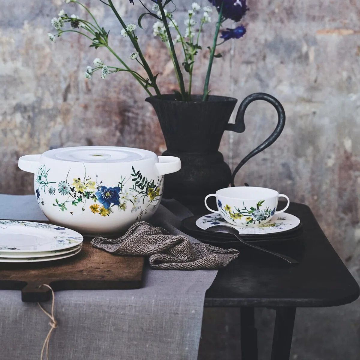 Rosenthal Schüsseln|Schüssel m. Deckel Brillance Fleurs des Alpes