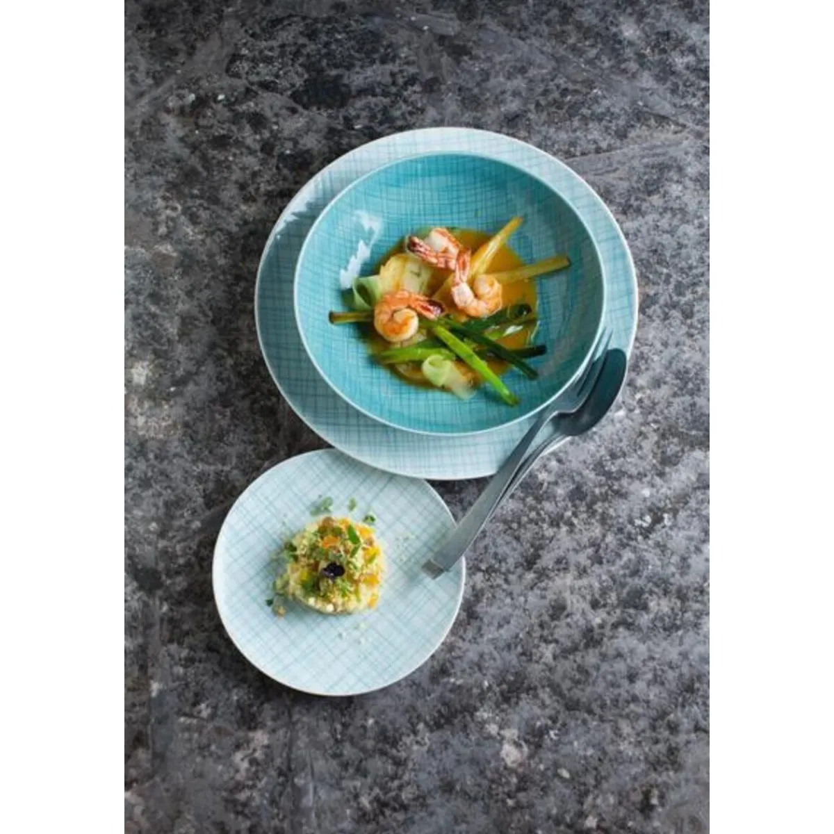 Rosenthal Suppenteller|Teller tief 21 cm Mesh Aqua