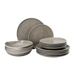 Rosenthal Pilzküche|Teller-Set 18-tlg. Junto Pearl Grey