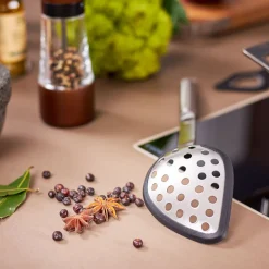 Rösle Schöpfkellen|Multifunktionslöffel Rundgriff mit Silikonrand 34,5cm