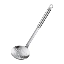 Schaumlöffel flach Rundgriff Grob Edelstahl 12cm<Rösle Discount