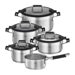 Topf-Set 5-tlg. Silence Pro schwarz<Rösle