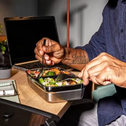 Rösle Brotdosen|Trennsteg zur Dose mit 1,5 l Flexx 2Go edelstahl