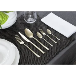 Sambonet Weihnachten|Besteck-Set 24-tlg. Rock Antique PVD Champagne
