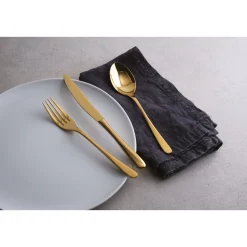 Sambonet Besteck Set 6 Personen|Spanischer Sommerurlaub|Besteck-Set 24-tlg. Taste Mirror PVD Gold