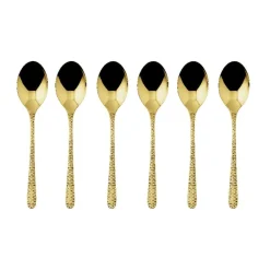 Sambonet Espressolöffel|Espressolöffel 6er-Set Venezia Mirror PVD Gold