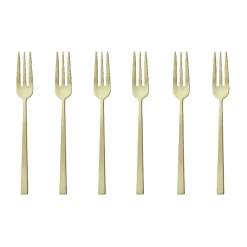 Sambonet Kuchengabeln|Kuchengabel 6 St. Rock Antique Edelst./PVD Champagne