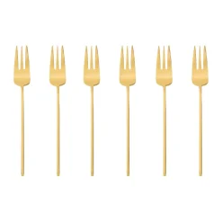 Sambonet Neuheiten|Kuchengabel 6er-Set 100 Mirror PVD Gold