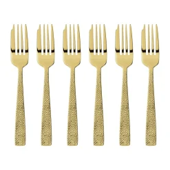 Kuchengabel-Set 6-tlg. Siena Mirror PVD Gold<Sambonet Best