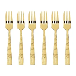 Kuchengabel-Set 6-tlg. Jungle Mirror PVD Gold<Sambonet Outlet