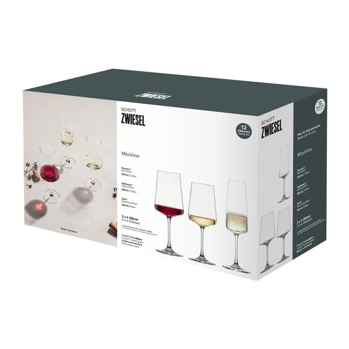 Schott Zwiesel Weingläsersets|Gläser-Set 12-tlg. MioVino mit Moussierpunkt klar