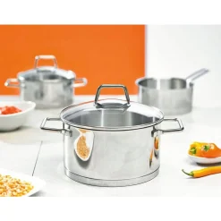 Bratentopf 20 cm Edelstahl Wega mit Glasdeckel<Schulte-Ufer New