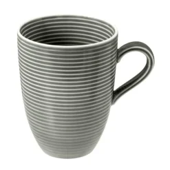 Becher mit Henkel 0,35 l mit Relief Beat perlgrau<Seltmann Weiden Hot