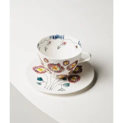 Serax Cappuccinotassen|Cappuccinotasse mit Untere 8 cm Midnight Flowers Anemone Milk