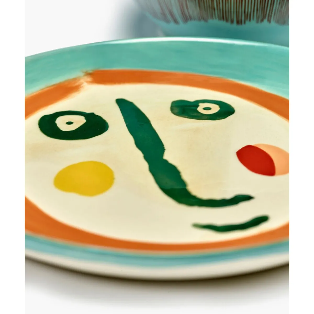 Frühstücksteller mit Gesicht 2 19 cm Feast bunt<Serax