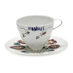 Kaffeetasse mit Untere 11 cm Midnight Flowers Anemone Milk Mauve<Serax New