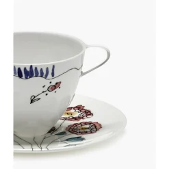 Kaffeetasse mit Untere 11 cm Midnight Flowers Anemone Milk Mauve<Serax New