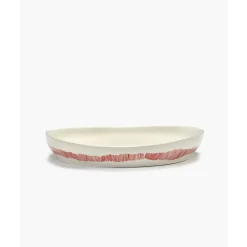Serax Servierplatten|Servierplatte M 36 cm Feast weiß/rote Streifen