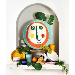 Servierplatte mit Gesicht 2 35 cm Feast bunt<Serax Clearance