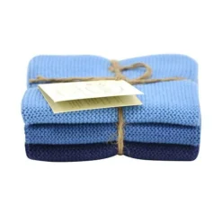 Solwang Küchentextil|Wischtücher 3er-Pack staubiges blau kombi