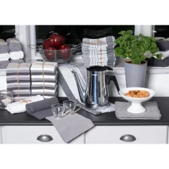 Solwang Küchentextil|Bestseller|Wischtücher 25x25cm 3er-Pack Sturmgrau-Kombi