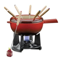 Spring Fondue|Fondue-Garnitur 12-tlg. Saas-Fee rot