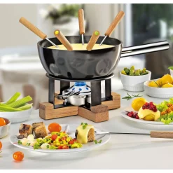 Käsefonduegarnitur 23 cm Lausanne schwarz<Spring Hot