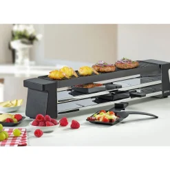Raclette für 4 55x12x11 cm Compact schwarz<Spring Outlet
