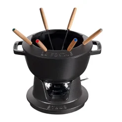 Staub Bestseller|Tischdeko Weihnachten|Fondue-Set 10-tlg. schwarz