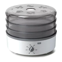 Stöckli Kochwelt Entdecken|Einmachen & Fermentieren|Dörrgerät Dörrex mit 3 Metallgittern 27,5 cm hellgrau