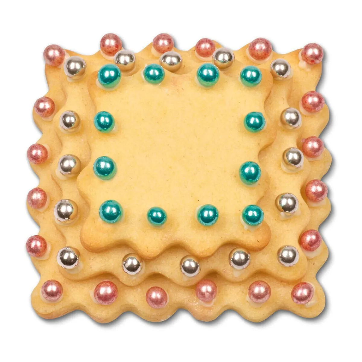 Städter Backzubehör|Kochwelt Entdecken|Terrassen-Ausstecher Quadrat gewellt 3er-Set edelstahl