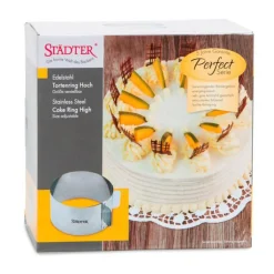 Städter Backzubehör|Kochwelt Entdecken|Tortenring rund verstellbar 15-30 cm H. 9 cm