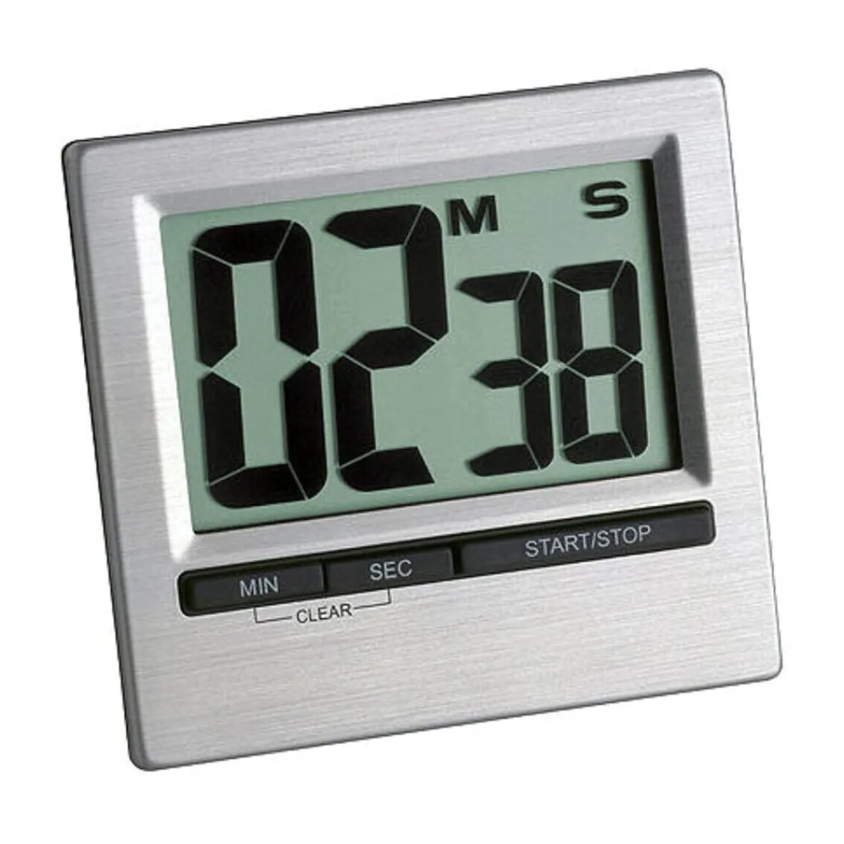 Kurzzeitwecker elektronisch Aluminium gebürstet<TFA Dostmann Clearance