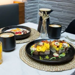 Tischwelt Geschirrsets 6 Personen|Tellersets|Tafel-Set 12-tlg. Java schwarz