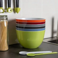 Trebonn Salat Zubehör|Messer & Co. Entdecken|Schüssel 28 cm Pile grau