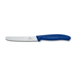 Tomaten- und Tafelmesser 11 cm Wellenschliff Swiss Classic blau<Victorinox Clearance