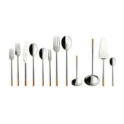 Villeroy & Boch Besteck Set 12 Personen|Besteck-Set 70-tlg. Ella Edelstahl teilvergoldet