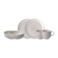 Villeroy & Boch Geschirrsets 2 Personen|Frühstücksgeschirr|Frühstücksset 6-tlg. Perlemor Sand