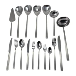 Wilkens Besteck Set 12 Personen|Besteck-Set 127-tlg. Cantone Edelstahl poliert/mattiert